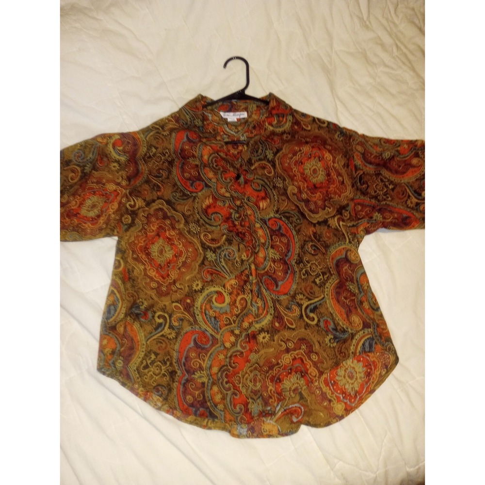 Jeri Marque Paisley 90's‎ Short Sleeve Size 10